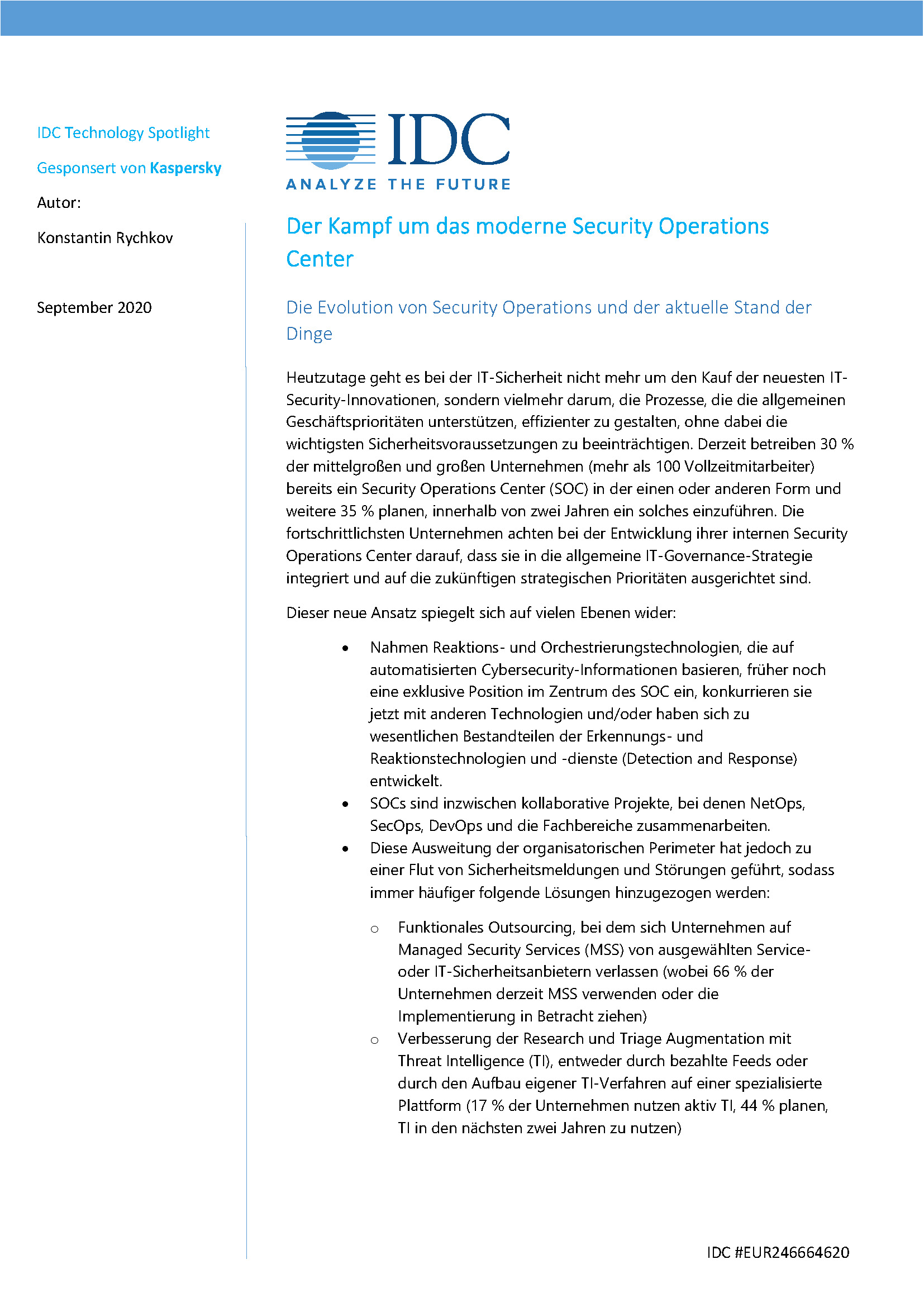 IDC Spotlight Integrated Security NA 1